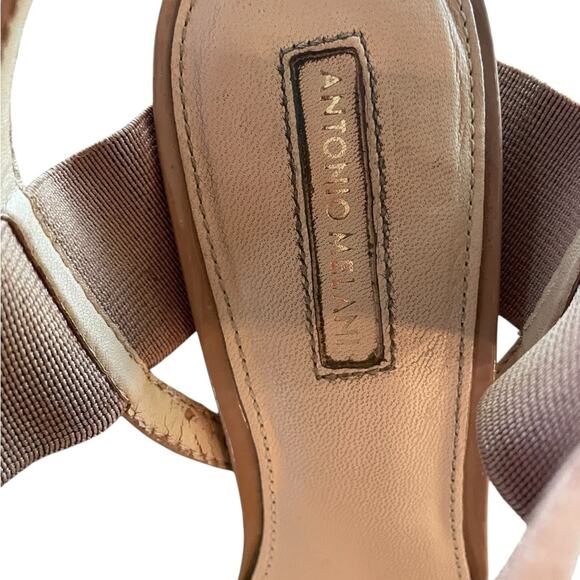 Antonio Melani Tan Slingback Heels Women’s 8.5 Leather Pointed Toe Career EUC - Picture 7 of 12